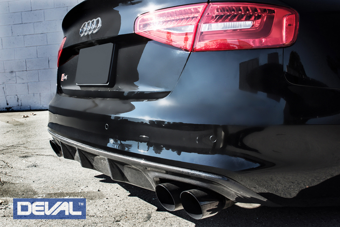 13-14 Audi S4 DEVAL Carbon Fiber Rear Valence