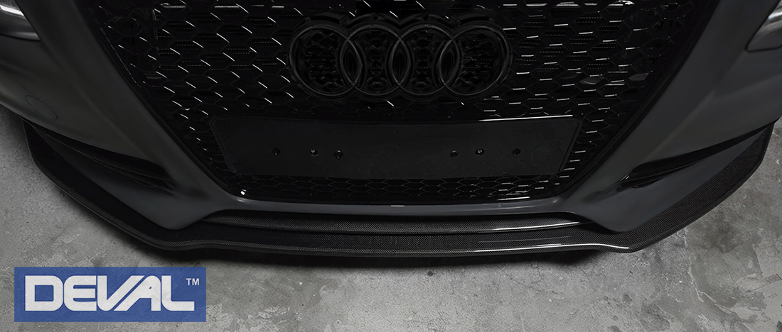 10-12 Audi S4 B8 DEVAL Carbon Fiber Front Lip Spoiler